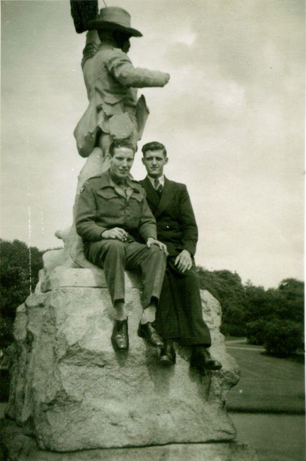 Richard Parkinson and ? at the Boer War statue