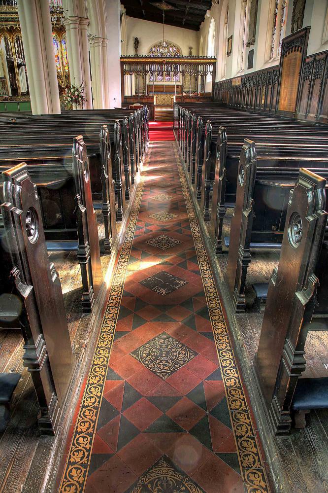 Minton floor tiles - South aisle of nave