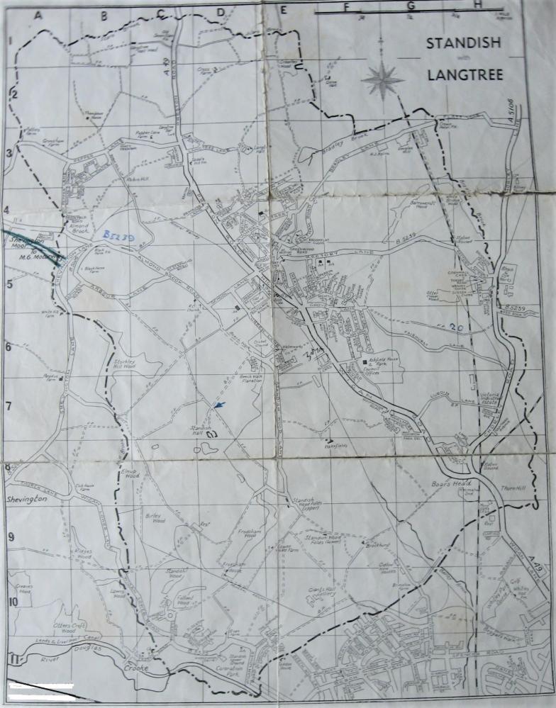 1960's map of Standish with Langtree.