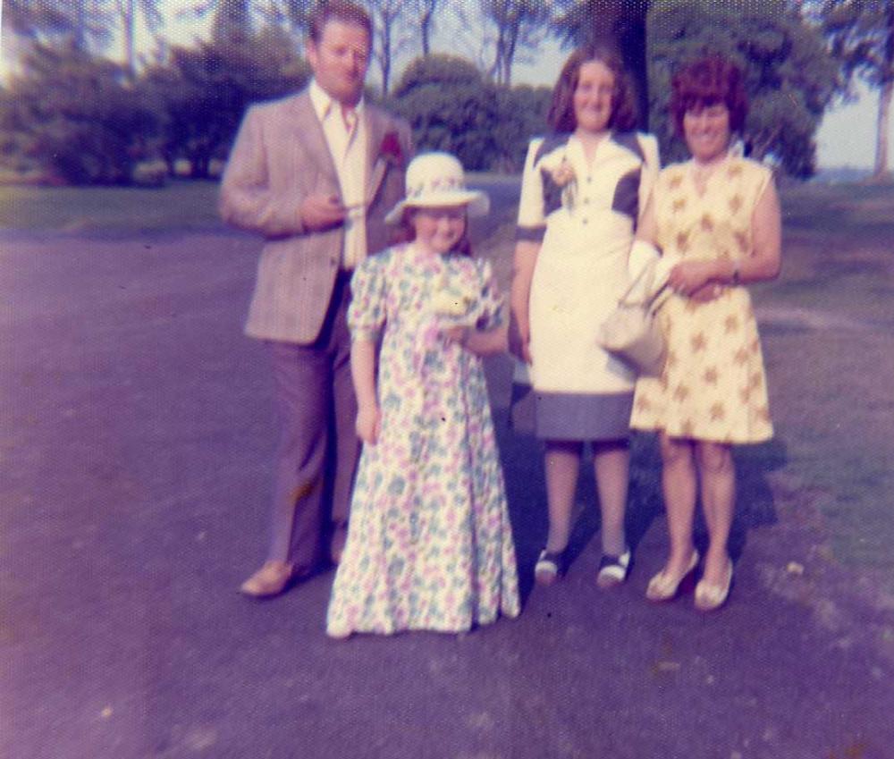 Horace Webster, me as a bridesmaid, Sandra Darbyshire & Mary Webster