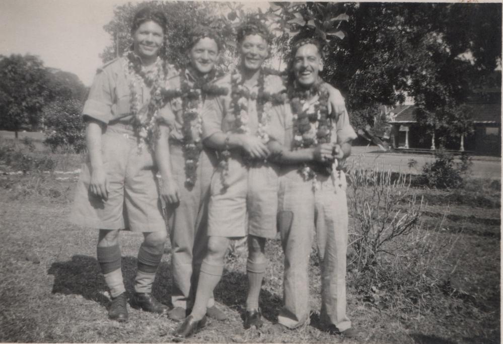 George Myers in Burma with pals