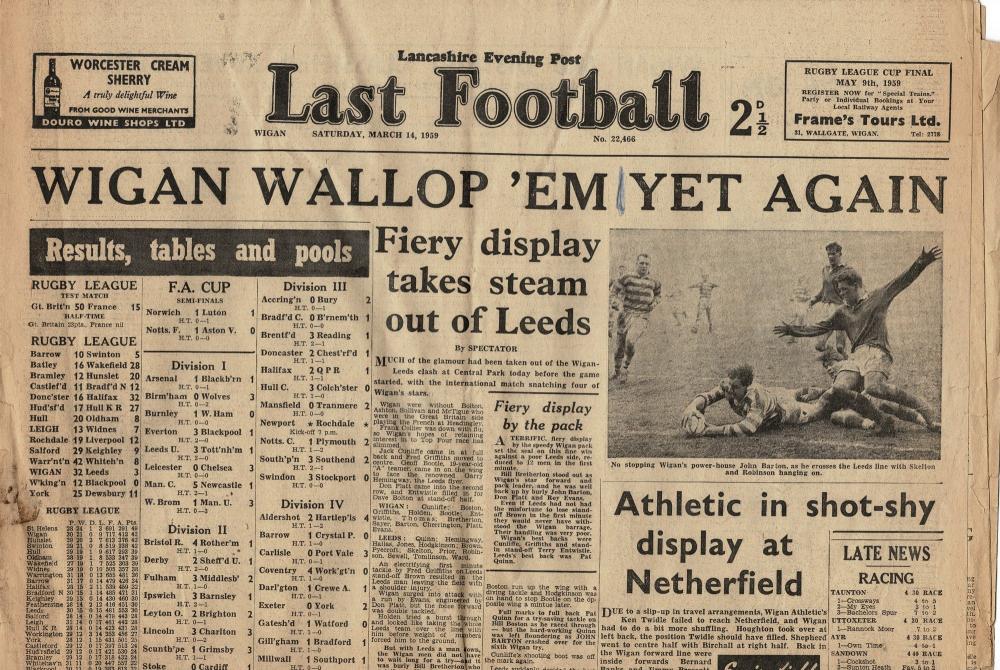 LAST FOOTBALL MARCH 14th 1959