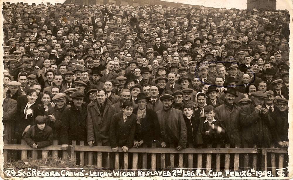 29,500 Record Crowd, Leigh v Wigan, 1949.