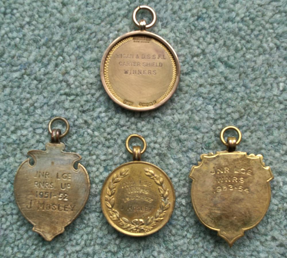 John Mosley's Football Medals from the 1950s - reverse