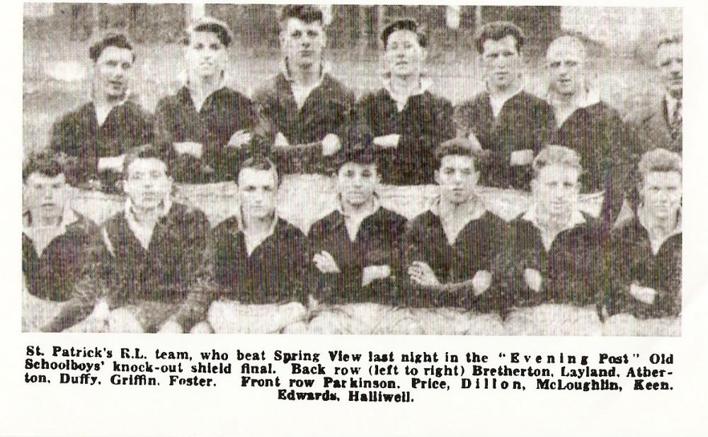 St Pats Evening Post shield winning team 1955
