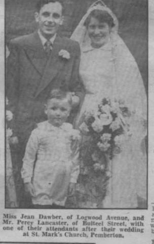 wedding photo from Evening Post 1954