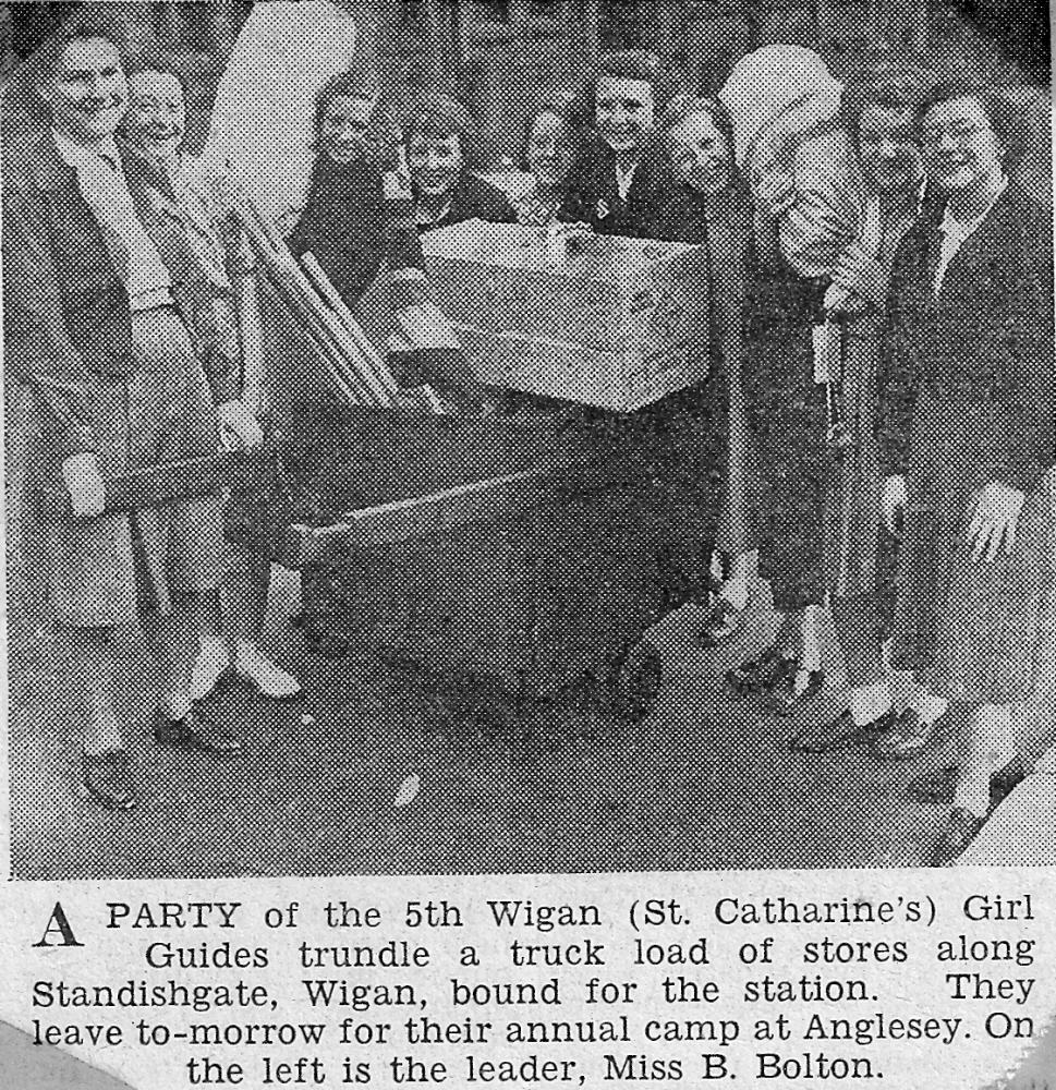 St Catharine's 5th Wigan Girl Guides Prior to Camp  - 1952