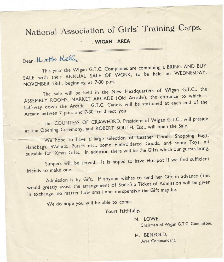 Notification  'National Association of Girls Training Corps.'