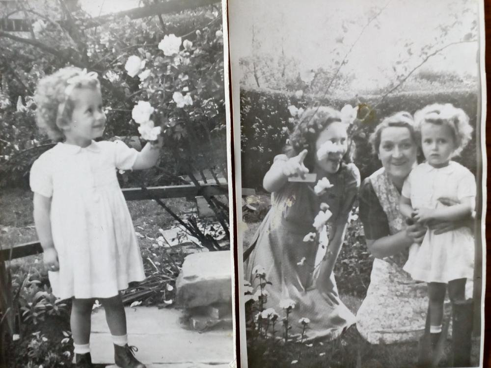 Myself,my Auntie Annie and Joan Bennett in Sammy's magical garden 