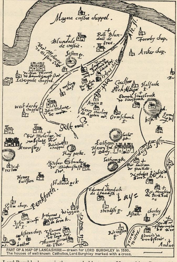 Map of Lancashire 1590