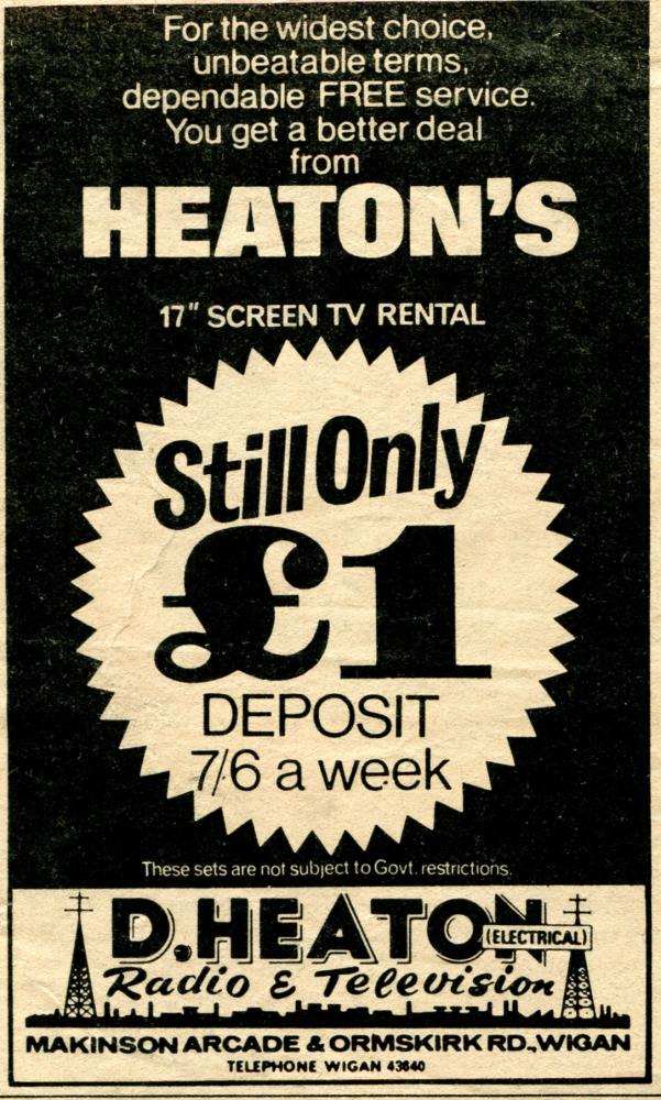 1966 Heaton's TV Rentals Advertisement