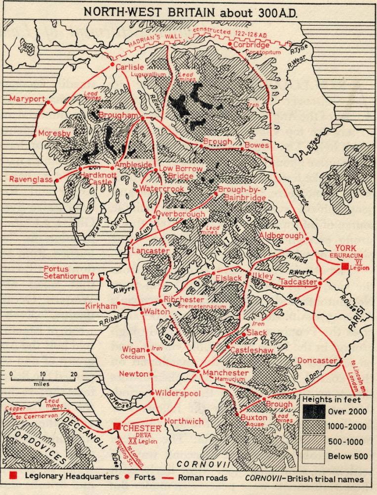 Map of Roman Lancashire