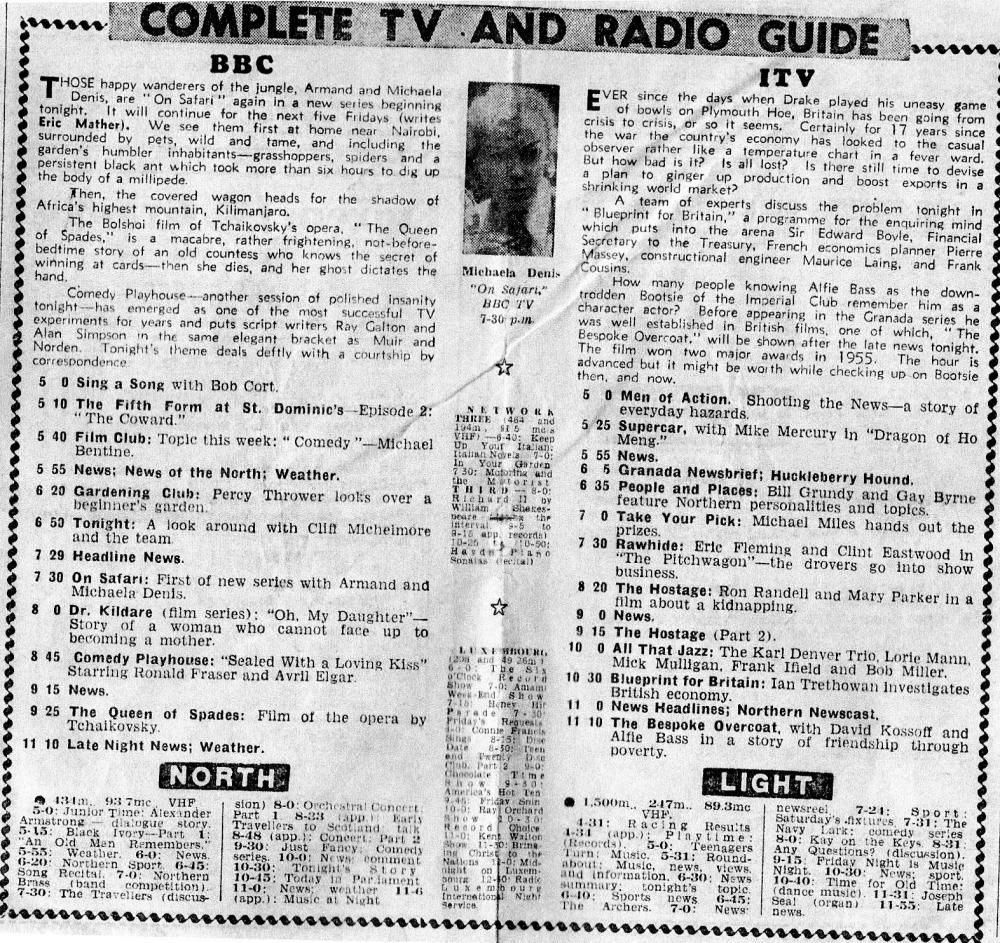 TV progs for 1960