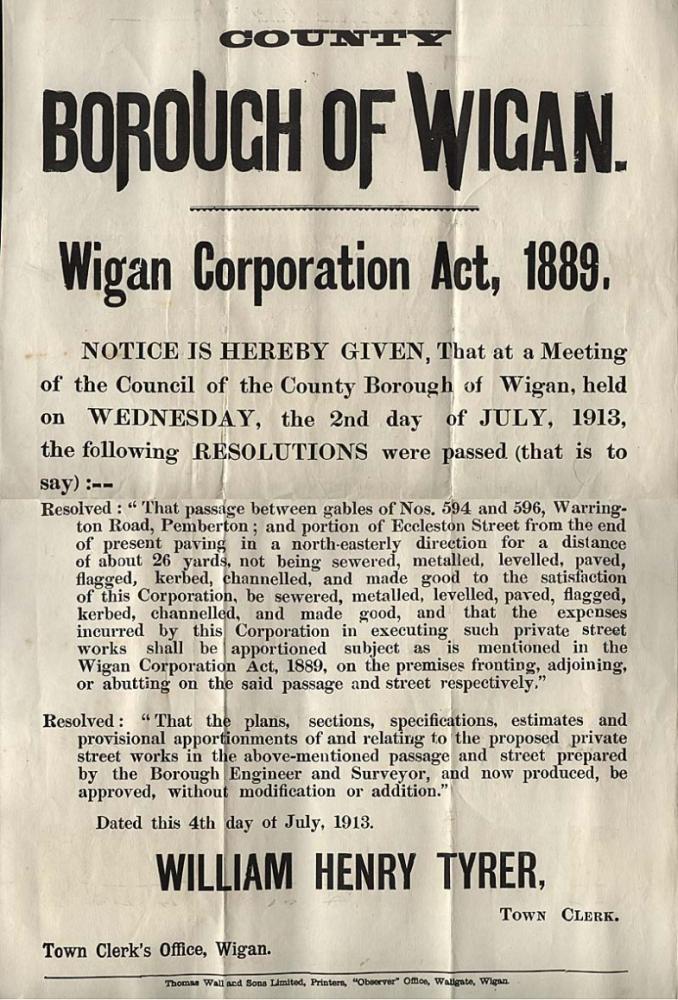 WIGAN Council Meeting 1913