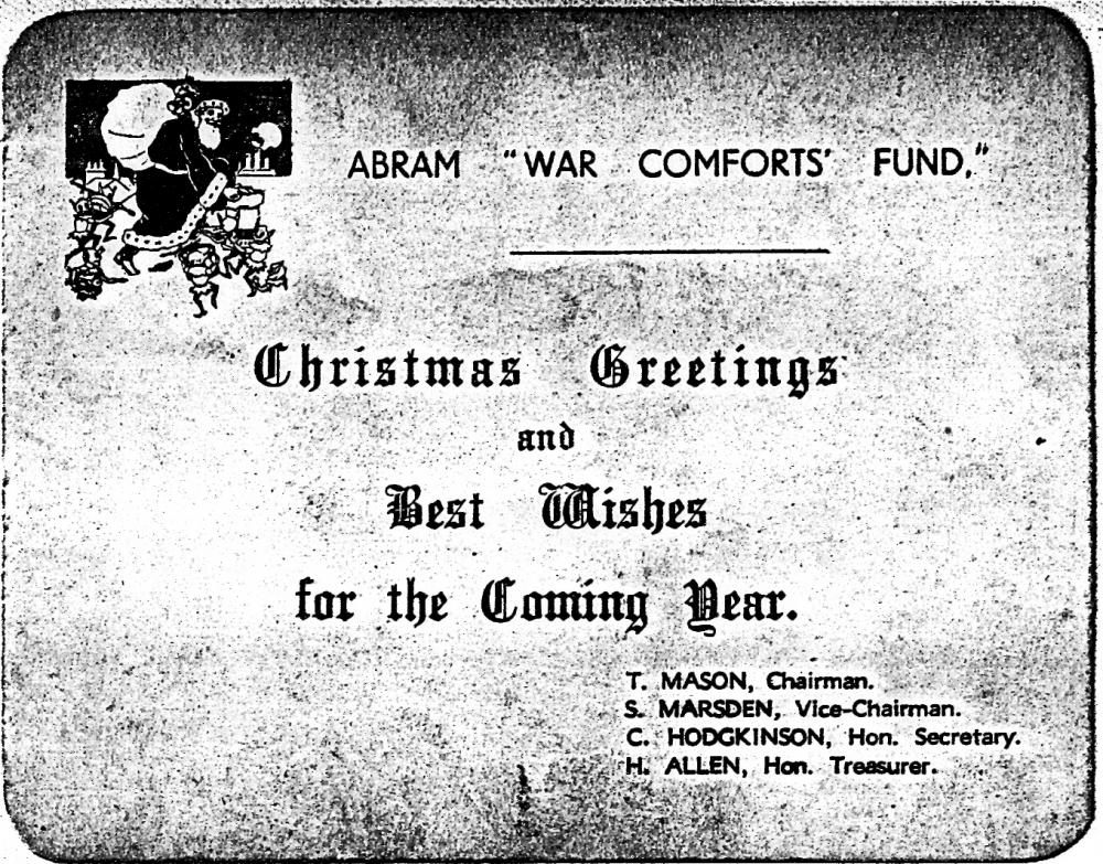 Abram "War Comforts Fund" Christmas Greetings