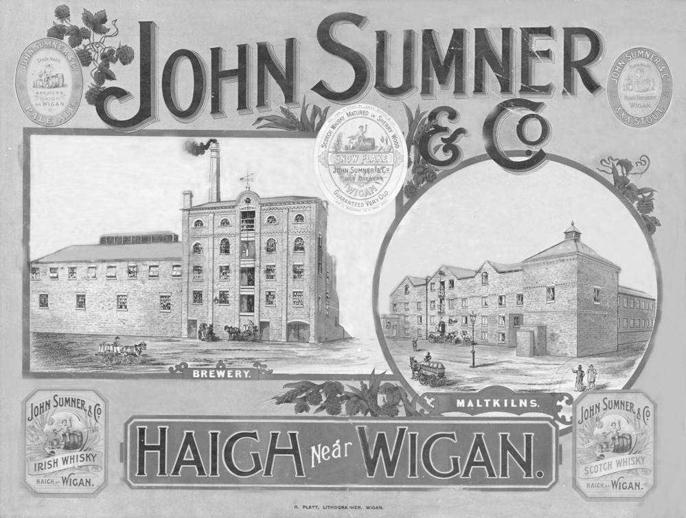 An advertising post card for the John Sumner Brewery at Haigh.