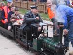 Opening of the miniature railway in Greenhead Park, Huddersfield March 2003. (76K)