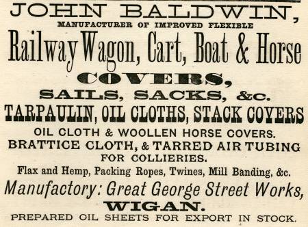 Baldwin John, railway waggon, cart cover, &c., manufacturer