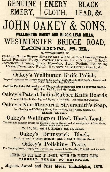 Oakley John & Sons, emery and blacklead manufacturers