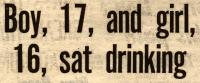 Boy, 17, and girl, sat drinking