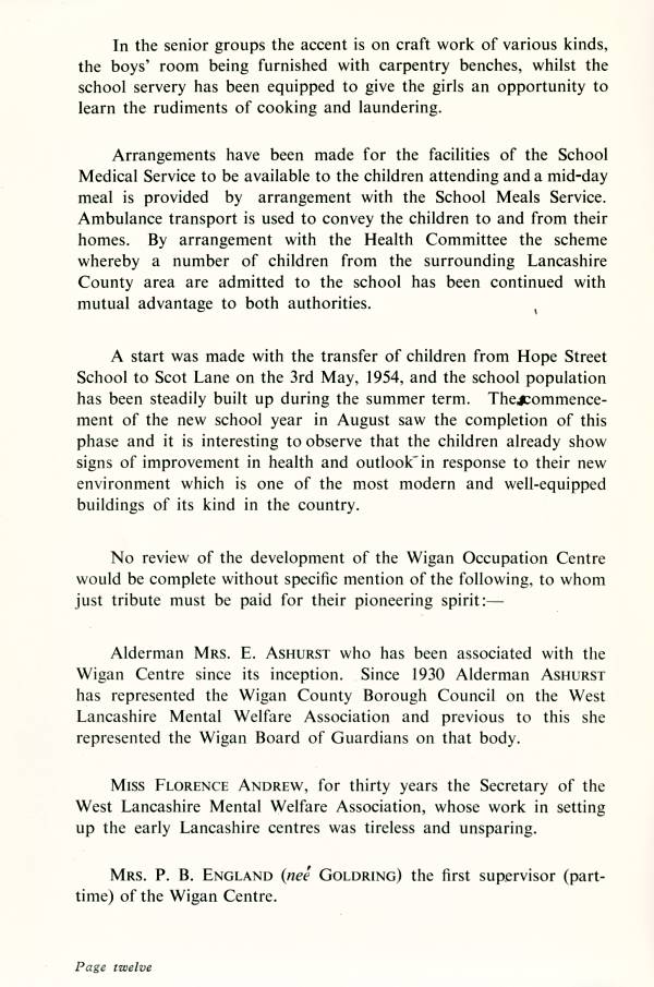 A Brief History of Wigan Occupation Centre