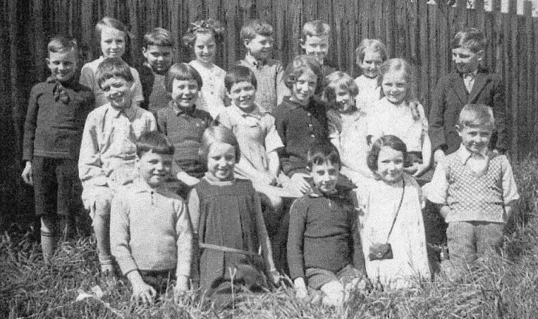 Half of Miss M Barton's class in 1938