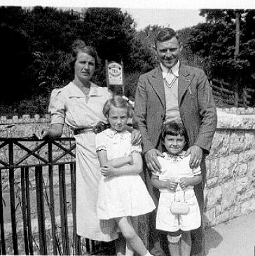 Edna and Irene with Mum and Dad, Colwyn Bay circa 1937