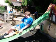 Thomas being a big kid at the White Bear in Adlington
