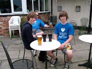 Thomas and Jordan enjoying a drink at the Farmers Arms