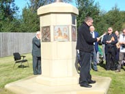 Side view of the memorial after the unveiling
