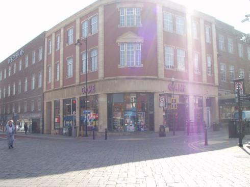 Game store at junction of Standishgate and Crompton Street