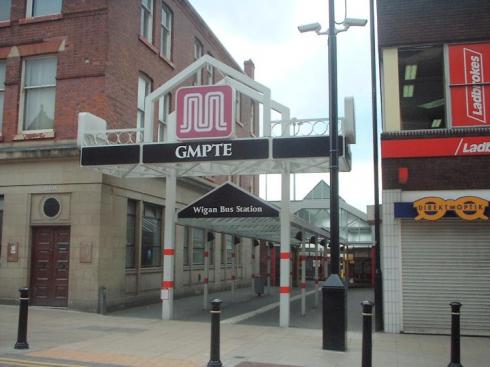 Entrance to Wigan Bus Station