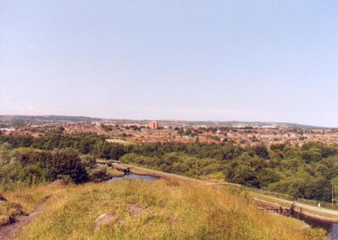 A view over Wigan from the Rabbit Rocks