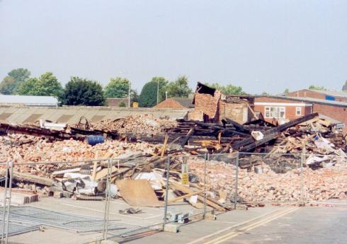 All that remains of Wharf Mill after the fire