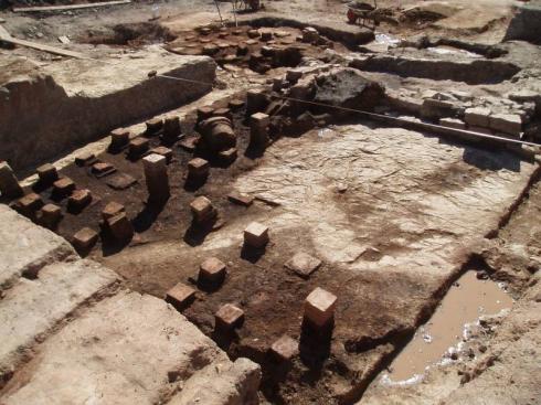 The excavated Roman hypocaust