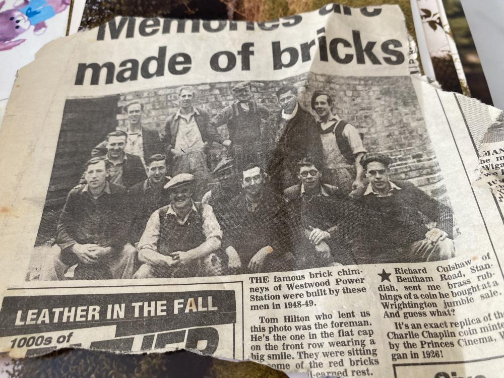 The famous brick chimney Westwood and the men who built itin1948 , 1949 The famous brick chimney Westwood and the men who built itin1948 , 1949