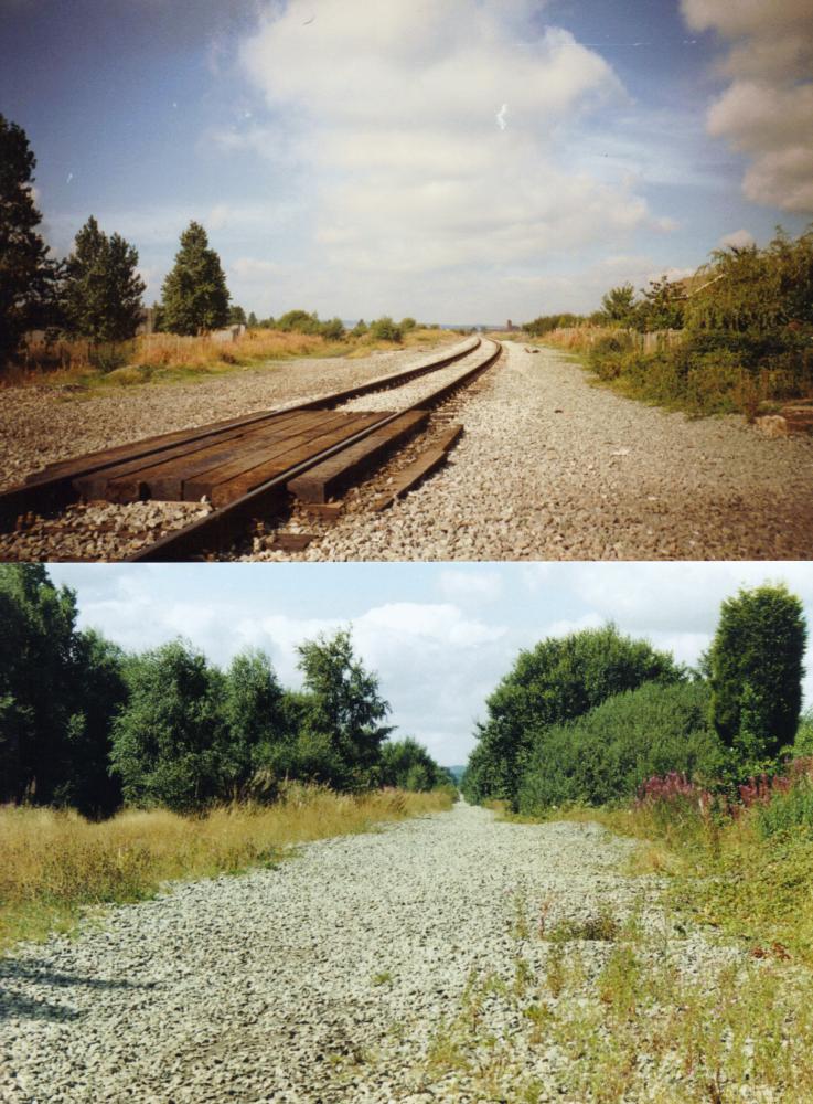 Bickershaw Junction,Then & Now (looking west)